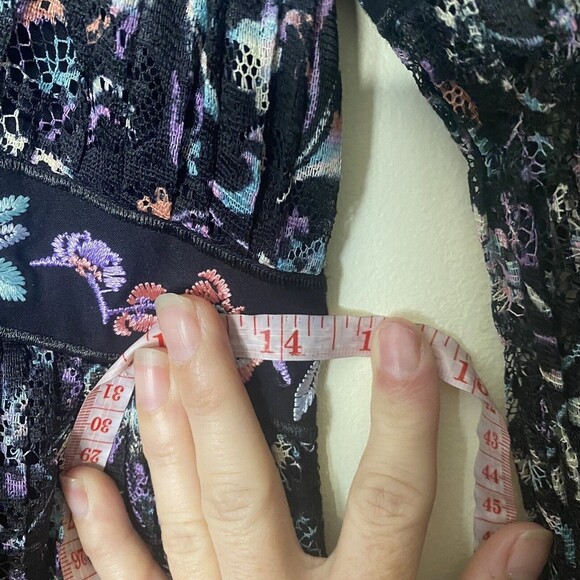 Free People Dress sz ?XS Boho Floral Lace Embroidered Cherry Blossom Min… - Picture 16 of 16